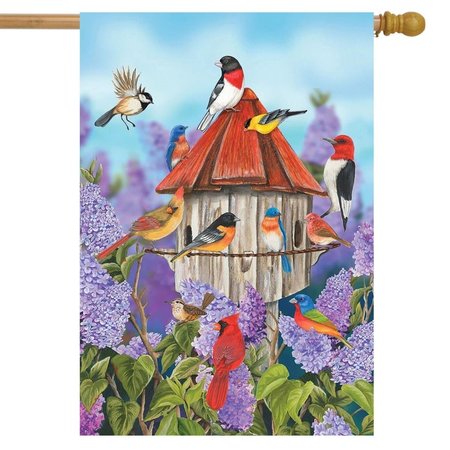 BRIARWOOD LANE Birds &amp; Lilacs House Flag BLH00343